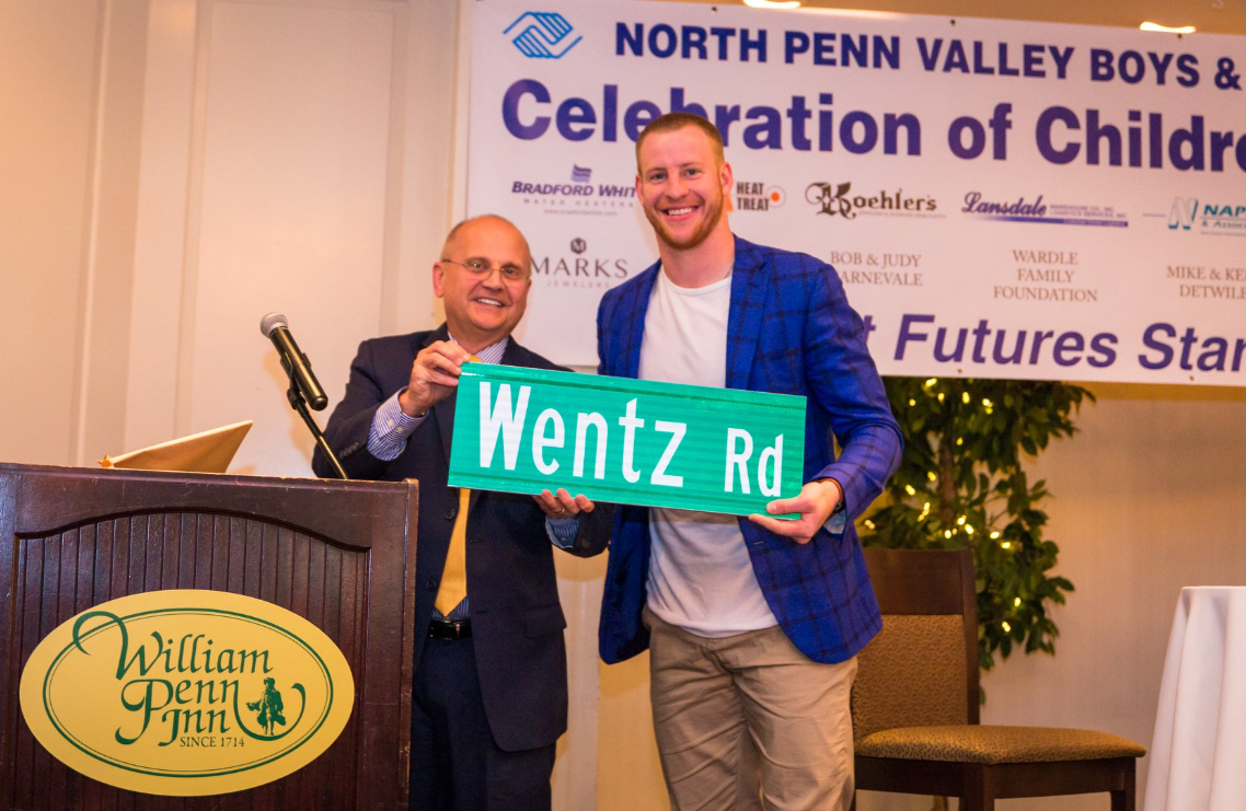 Carson Wentz Rd Sign Dedication